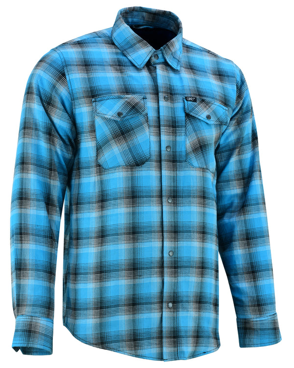 plaid patterned flannel shirt - Blue and Black Shaded