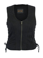 BK Women's Stylish Black Denim Vest