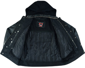 Men's Lightweight Drum Dyed Distressed Naked Lambskin Jacket