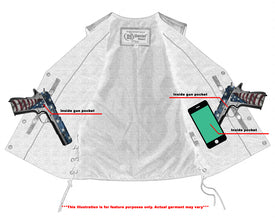 Women's Antique Brown Single Back Panel Concealed Carry Vest