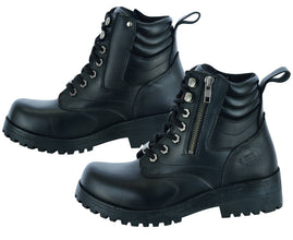 Women's Side Zipper Plain Toe Boots