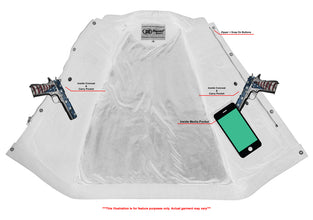 BK Concealed Snap Closure, Denim Material, Scoop Collar & Hidden