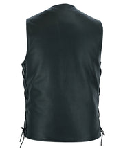 TALL Men's Tall Classic Tapered Bottom Biker Leather Vest