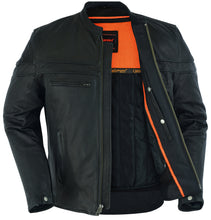 Men's Sporty Lightweight Leather Cross Over Jacket