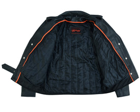 TALL Men's Classic Plain Side Police Style M/C Jacket - TALL