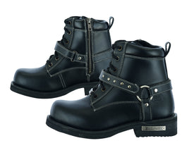 Women's Boots with Side Zipper and Single Strap