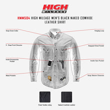 HMM504 Vance Leather High Mileage Men's Black Naked Cowhide Leather Shirt infographic