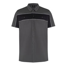 GhostThrottle-Mens-Grey-Black-Short-Sleeve-Button-Down-Two-Pockets-Soft-Casual-Shirt-main