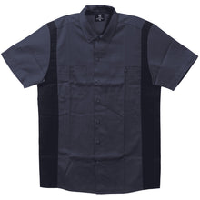 GhostThrottle Men's Button Front Garage Mechanics Shirt - Grey/Black