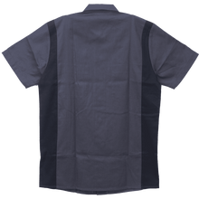GhostThrottle Men's Button Front Garage Mechanics Shirt - Grey/Black - Back