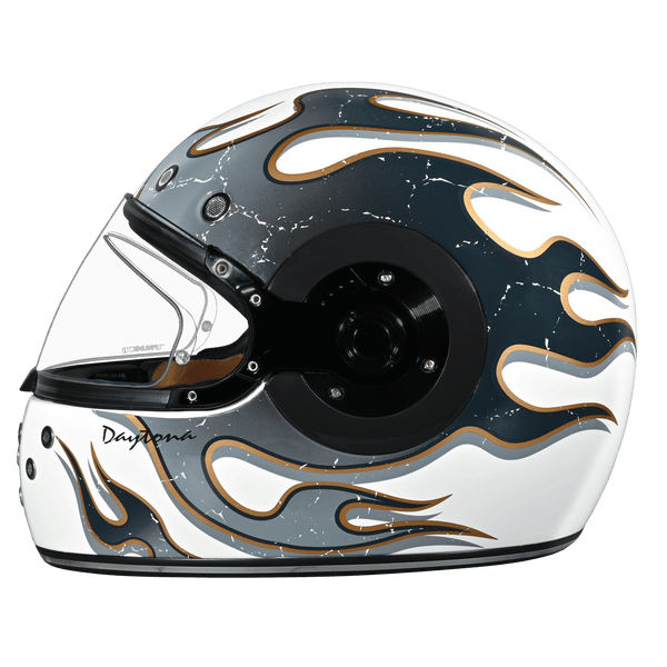 Daytona Retro Flames Full Face Motorcycle Helmet