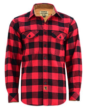 Ghost Throttle Men's Classic Red Long Sleeve Plaid Button Down Casual Flannel Shirt, Corduroy Cuffs