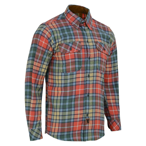mens-ember-color-long-sleeve-plaid-button-down-casual-flannel-shirt-corduroy-collar-cuffs-main