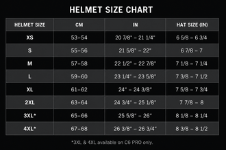 Daytona Motorcycle Helmet Size Chart