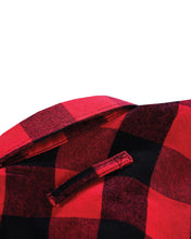 Ghost Throttle Men's Classic Red Long Sleeve Plaid Button Down Casual Flannel Shirt, Corduroy Cuffs