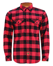 Ghost Throttle Men's Classic Red Long Sleeve Plaid Button Down Casual Flannel Shirt, Corduroy Cuffs