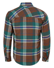 Ghost Throttle Men's Smoky Mountain Long Sleeve Plaid Button Down Casual Flannel Shirt, Corduroy Collar & Cuffs