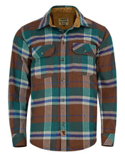 Ghost Throttle Men's Smoky Mountain Long Sleeve Plaid Button Down Casual Flannel Shirt, Corduroy Collar & Cuffs