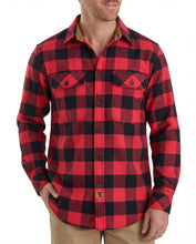 Ghost Throttle Men's Classic Red Long Sleeve Plaid Button Down Casual Flannel Shirt, Corduroy Cuffs
