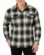 Ghost Throttle Men's Timberwolf Long Sleeve Plaid Button Down Casual Flannel Shirt
