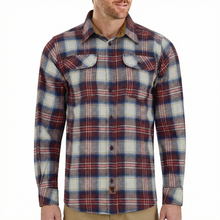 Men's Merlot Long Sleeve Plaid Button Down Casual Flannel Shirt
