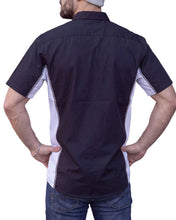 Men's Heavy-Duty Button up Mechanic Work Shirt w Reflective Strip White Sides