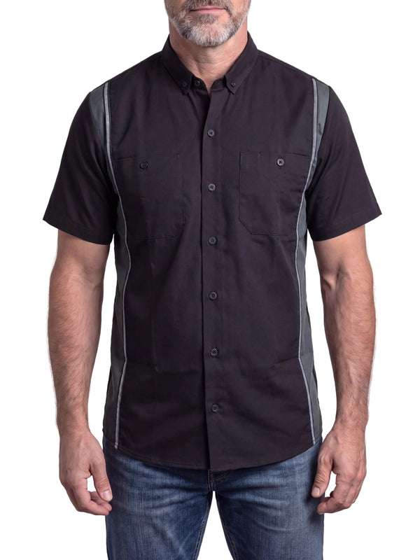 Men's Work Shirts Black with Grey sides