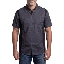 GhostThrottle - Men's Work Shirts Grey with Black Sides - front pose