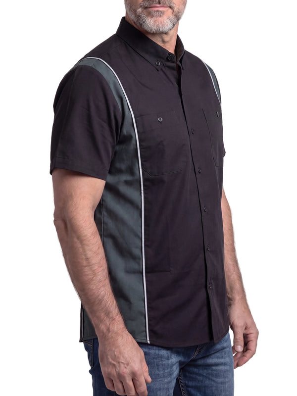 Men's Work Shirts Black with Grey sides