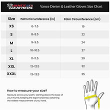 Denim & Leather Motorcycle Gloves (Brown) with Mobile Phone Touchscreen