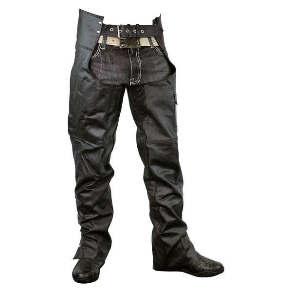 Vance Leather Unisex Black Zip-out Insulated Thermal Liner Biker Leather Motorcycle Chaps