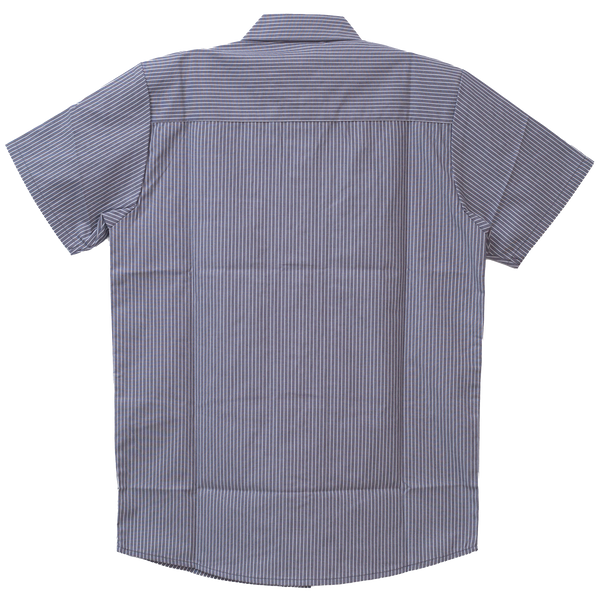 Vance - Men's Grey Work Shirts with White Strips