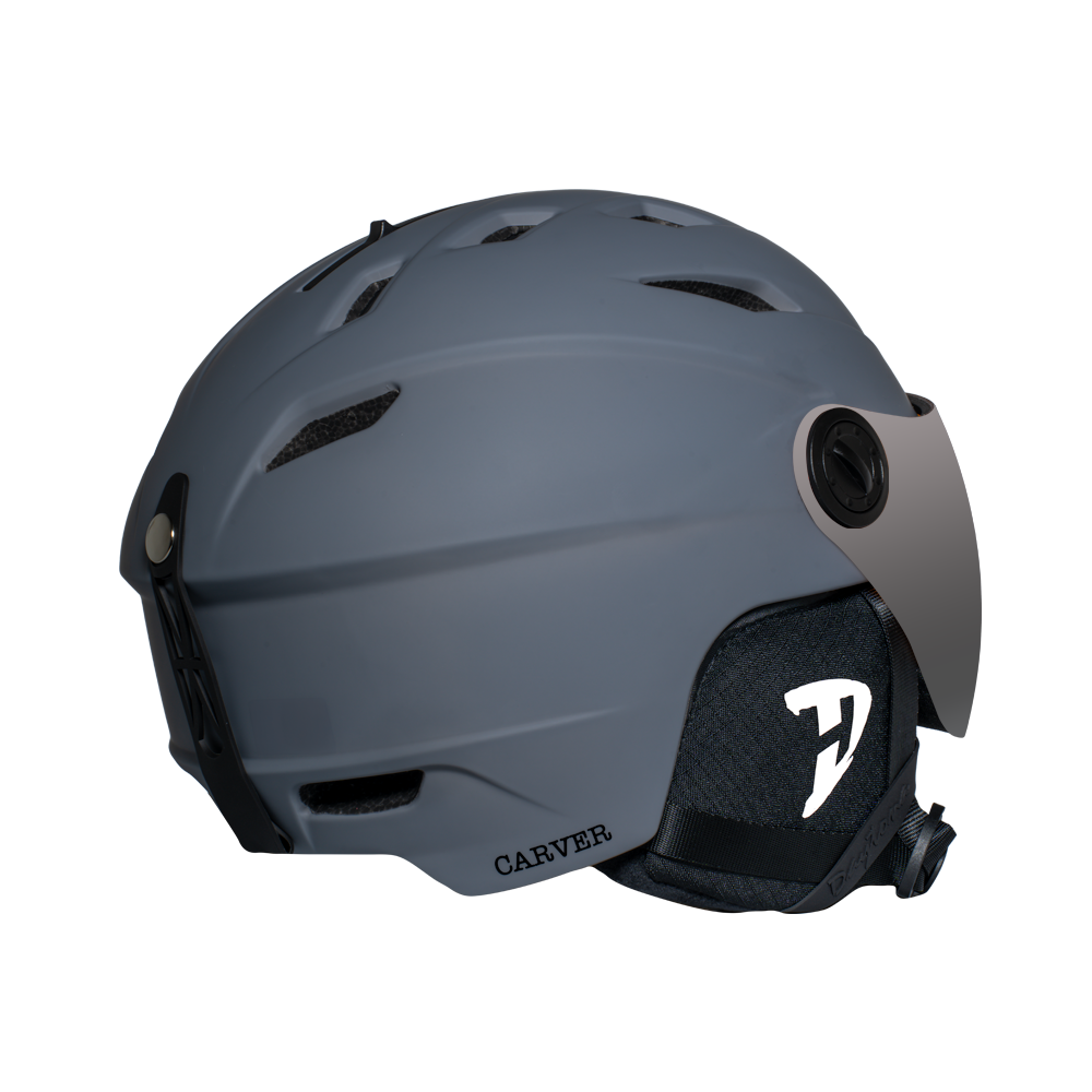 Daytona Carver Snow Ski Helmet W/ Shield, Grey / M