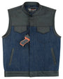 Vance-VB911L-Denim-Black-SOA-Club-Vest-Leather-trims-main