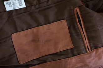 Mens Cafe Racer Waxed Lambskin Austin Brown Motorcycle Leather Jacket