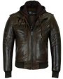 VL551CBr Vance Leather Mens Vincent Brown Waxed Premium Cowhide Motorcycle Leather Jacket - main