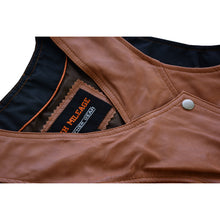 Roxy Ladies Premium Brown Leather Vest with Fringes and Rivets