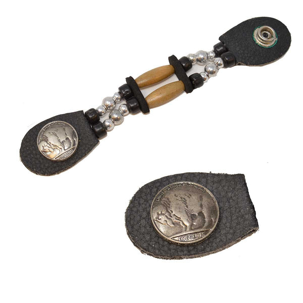 Tan Bead Buffalo Nickel Vest Extender