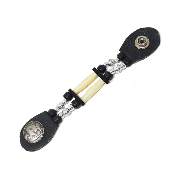 White Bead Buffalo Nickel Vest Extender