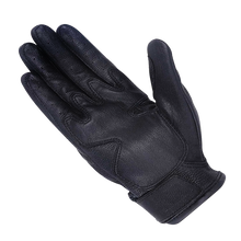 Women's Black Leather Knuckle Armored Riding Gloves