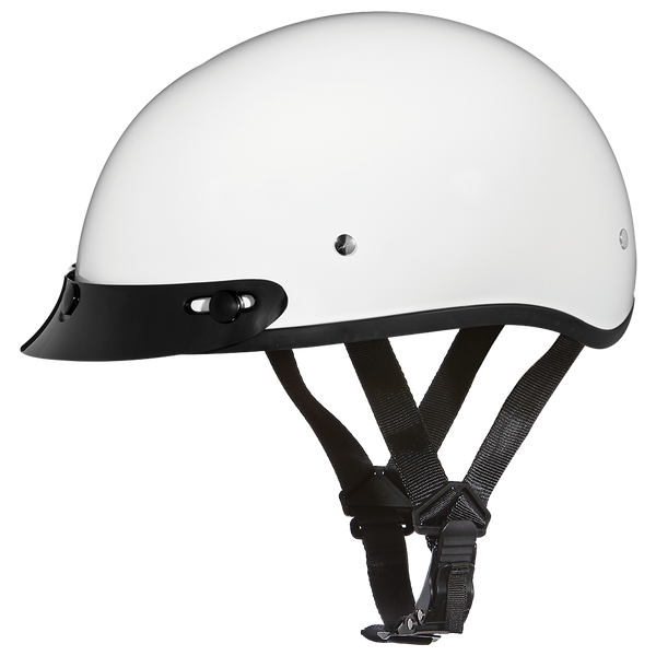 D.O.T. Daytona Skull Cap- Hi-Gloss White