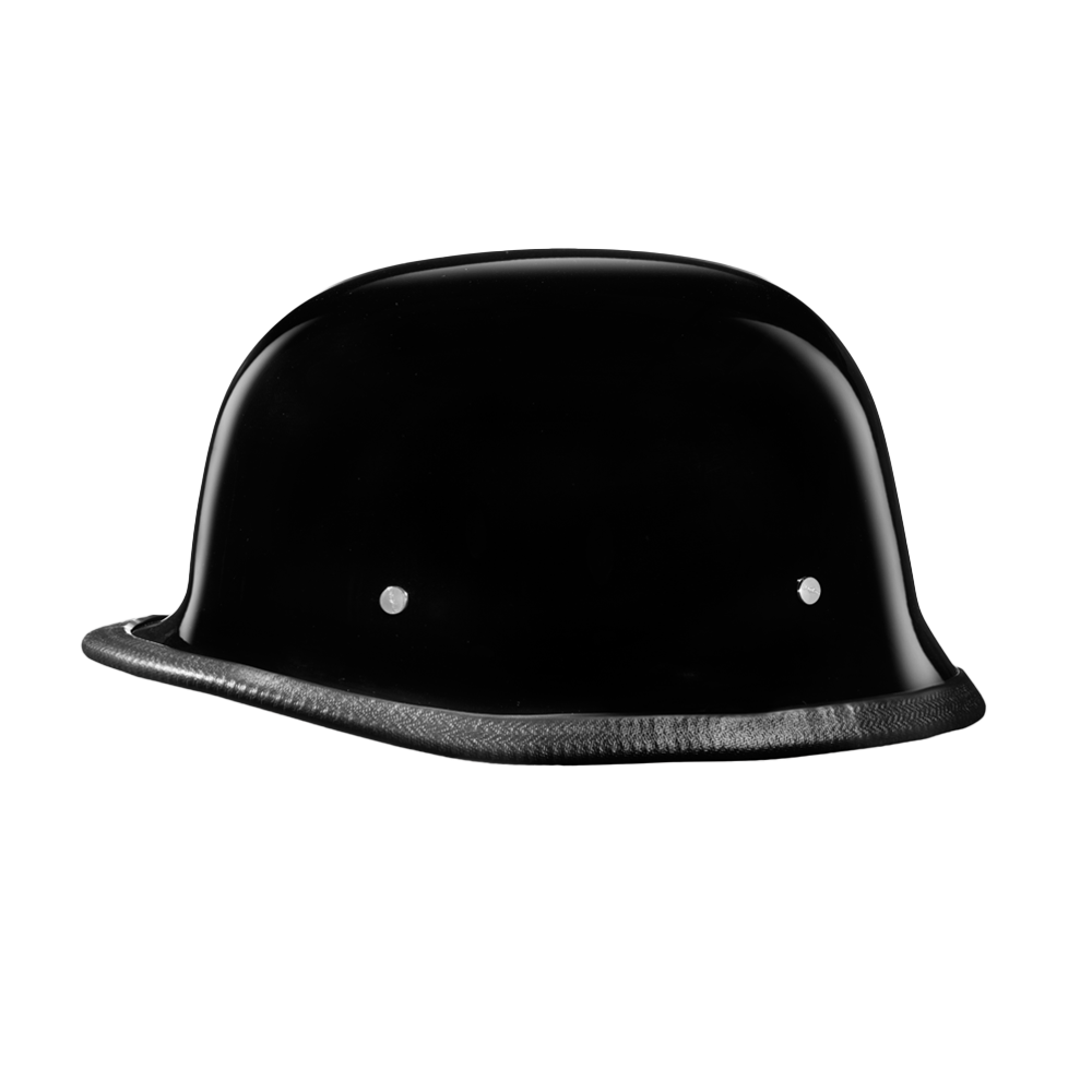 chrome dot german style motorcycle helmet D.O.T. German- Hi-Gloss Black L