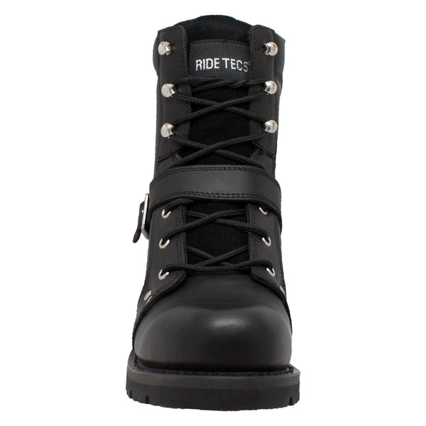 9146M Men's 6" YKK Zipper Black Biker Boot