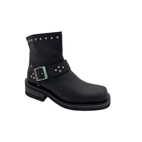 Women's 8" Heeled Buckle Biker Boot