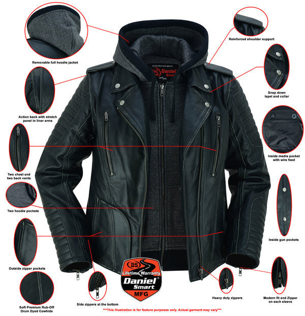 Women's M/C Jacket with Rub-Off Finish