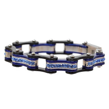 Two Tone Black/Candy Blue W/Blue Crystal Centers