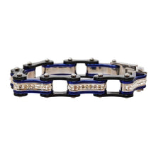 Two Tone Black/Candy Blue W/White Crystal Centers