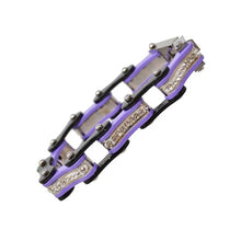 Two Tone Black/Purple W/White Crystal Centers