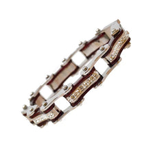 Two Tone Silver/Candy Red W/White Crystal Centers