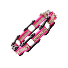 Two Tone Black/Pink W/White Crystal Centers